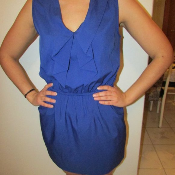 Blue Women's Dress with Ruffles Size Small/Medium - Picture 5 of 5